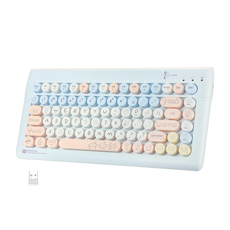 84 键无线键盘蓝牙和 2.4GHz 打字机