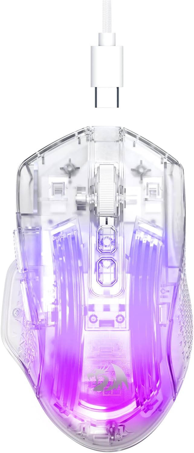 白色 M695CT 24,000 DPI 8 RGB LED 背光模式有线游戏鼠标